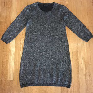 Banana Republic Sparkly Silver Sweater Dress SZ S